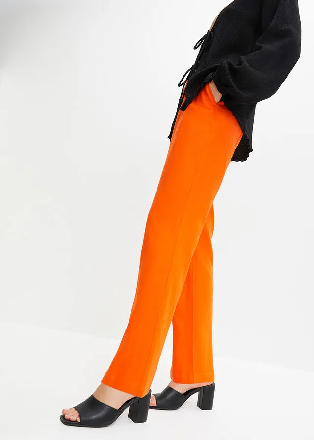 Pantalón de lino Naranja cálido