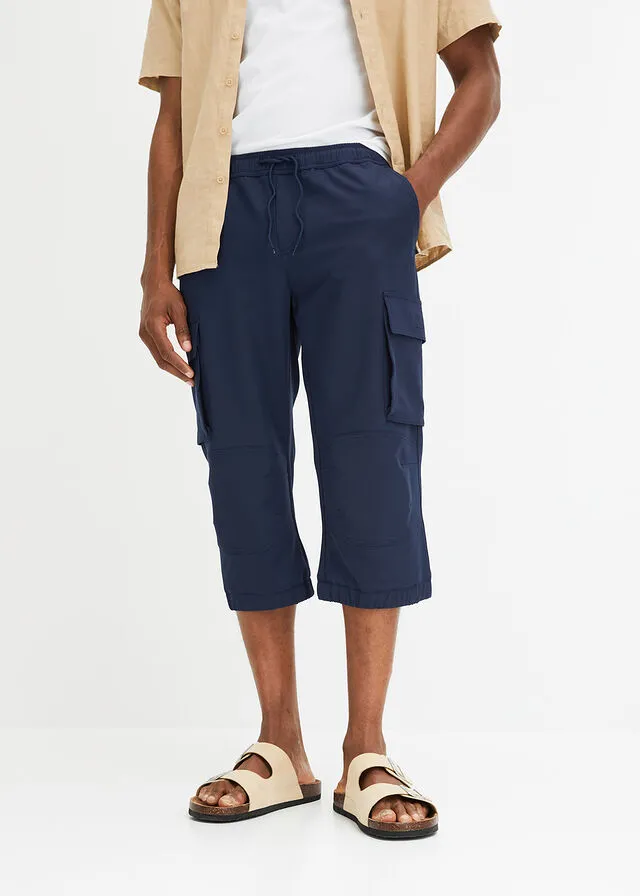 Pantalón funcional capri con corte normal Azul marino