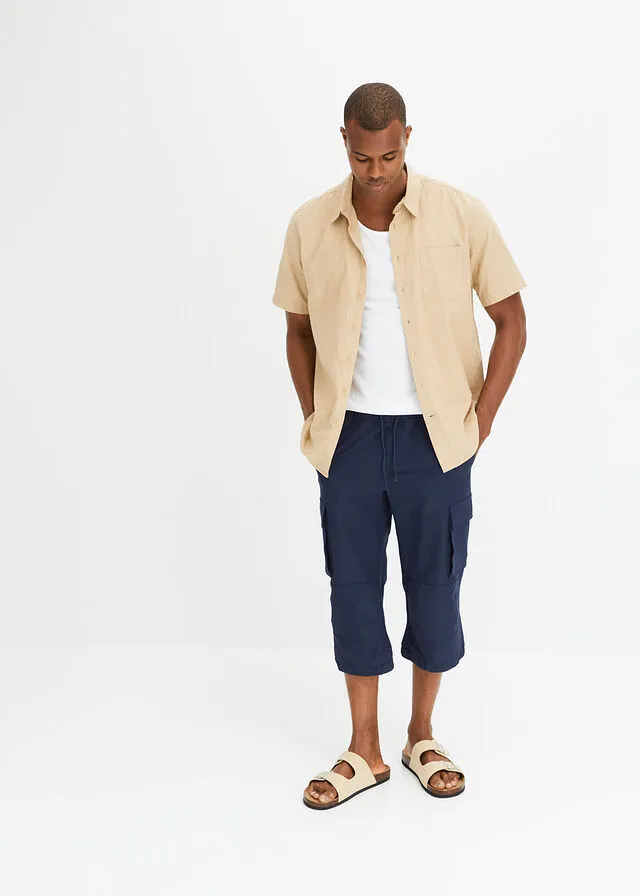 Pantalón funcional capri con corte normal Azul marino
