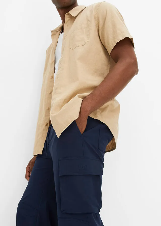 Pantalón funcional capri con corte normal Azul marino