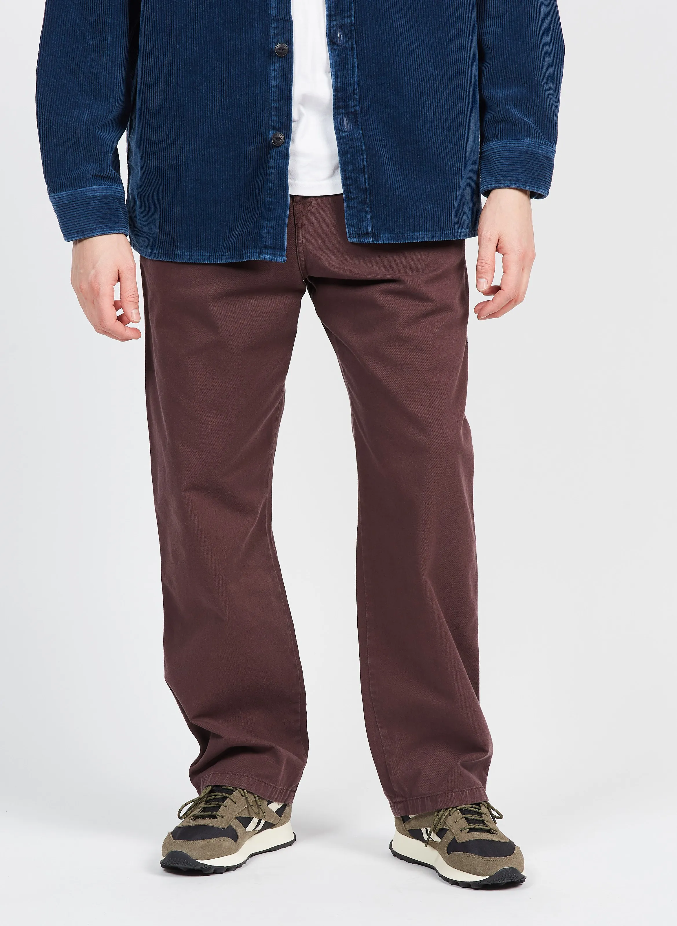 Pantalón recto de algodón orgánico en violeta