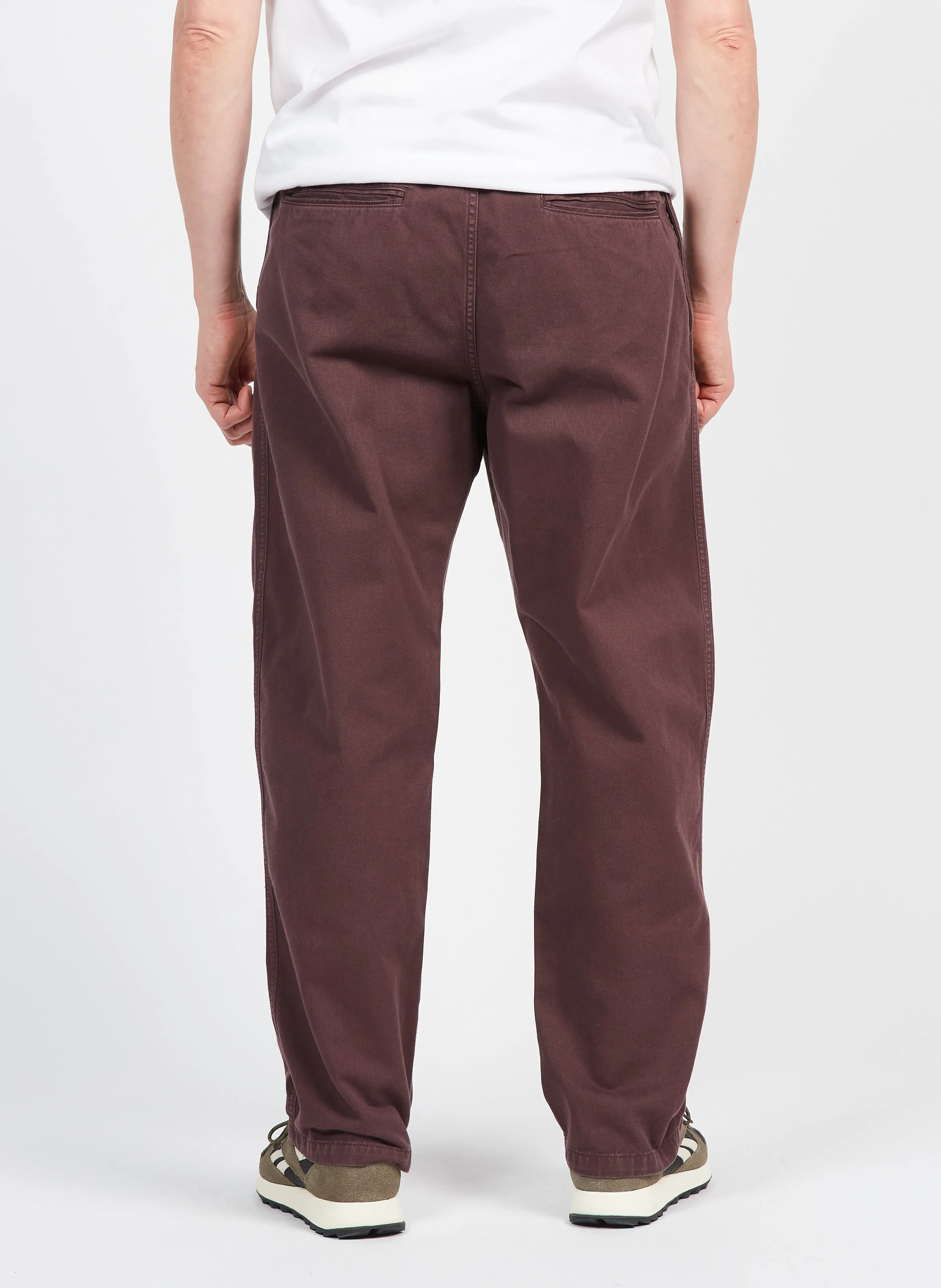 Pantalón recto de algodón orgánico en violeta