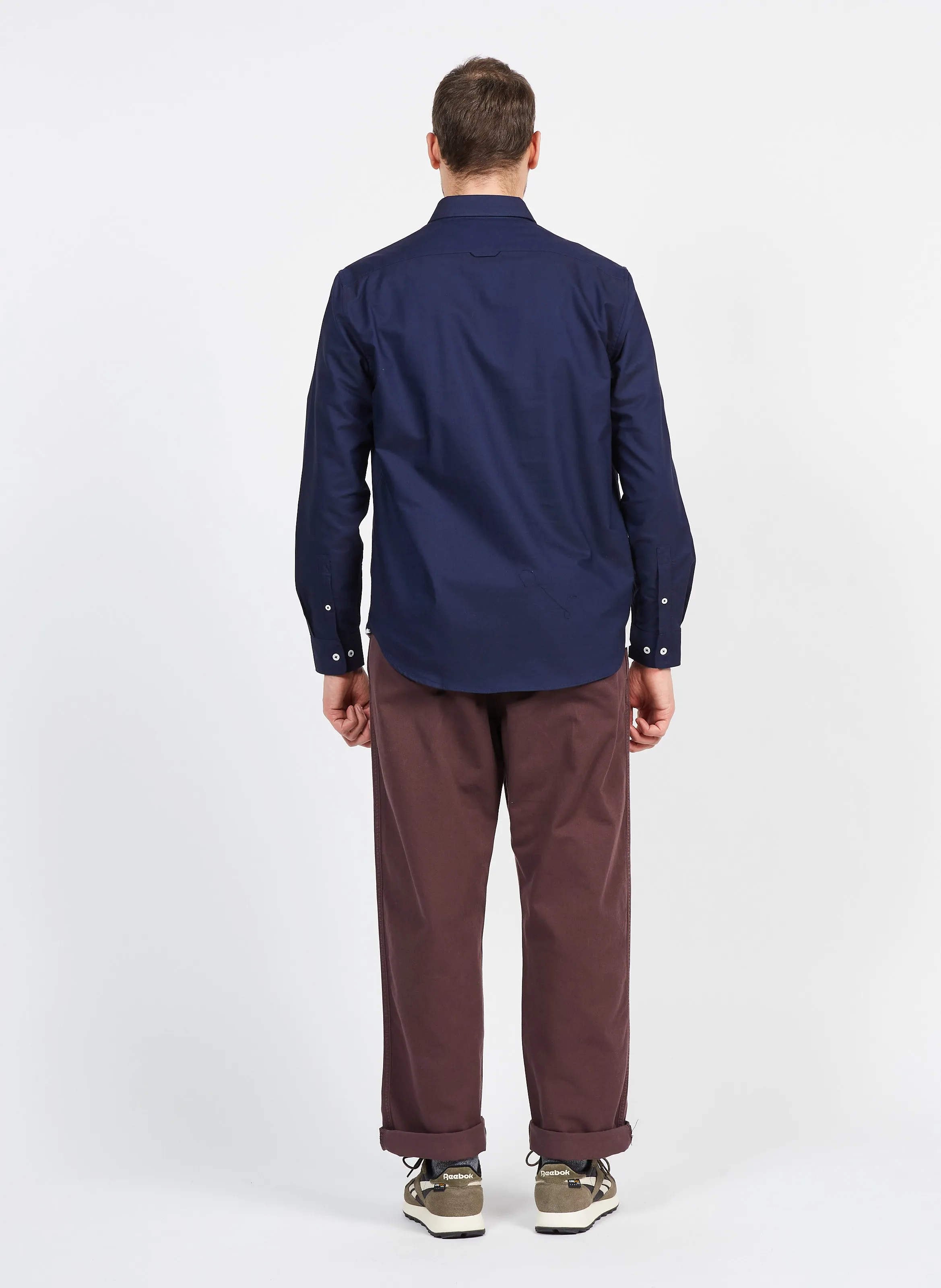 Pantalón recto de algodón orgánico en violeta