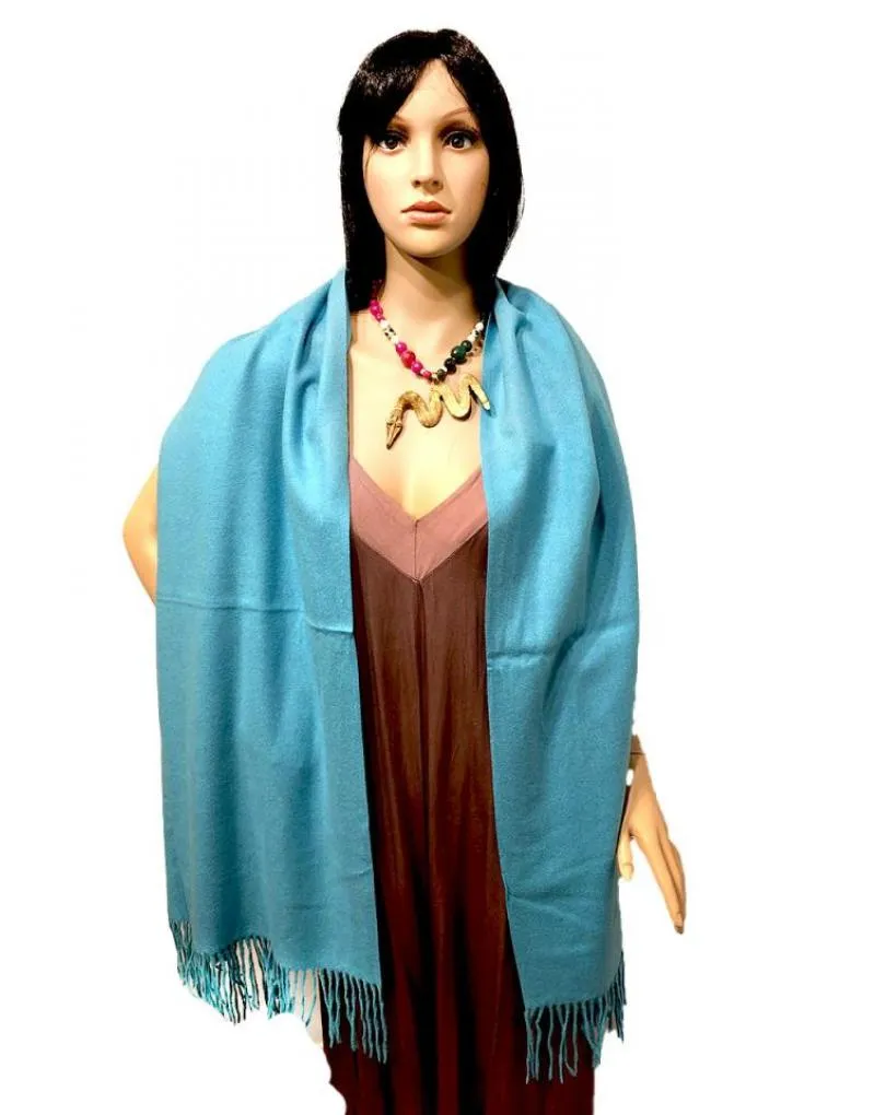 PAÑUELOS TURQUESAS CHAL Y PASHMINA MUY CALIDOS Y ELEGANTES