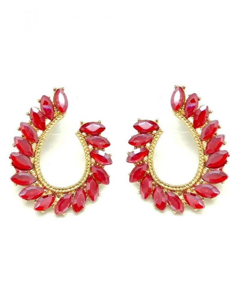 PENDIENTES DE BISUTERIA FINA ROJOS MUY ELEGANTES