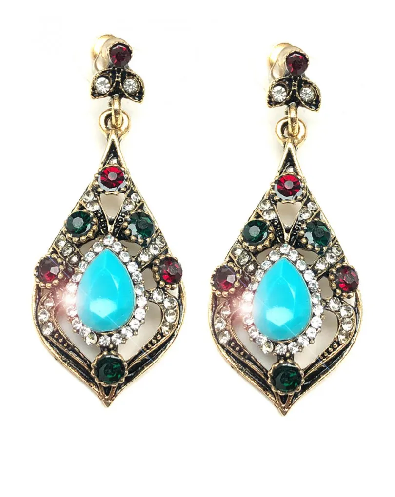 PENDIENTES DE BISUTERIA LARGOS PRECIOSA LAGRIMA DE DISEÑO CLASICO