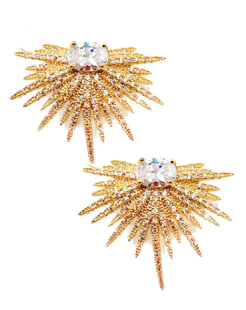 PENDIENTES DORADOS PARA BODAS DE DISEÑO ESTRELLADO