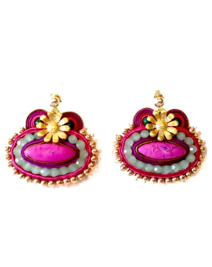 PENDIENTES FLAMENCA DE DISEÑO COLOR MORADO