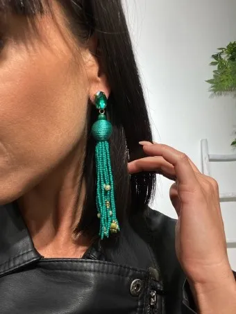 Pendientes Flecos CAALIYAH Verde