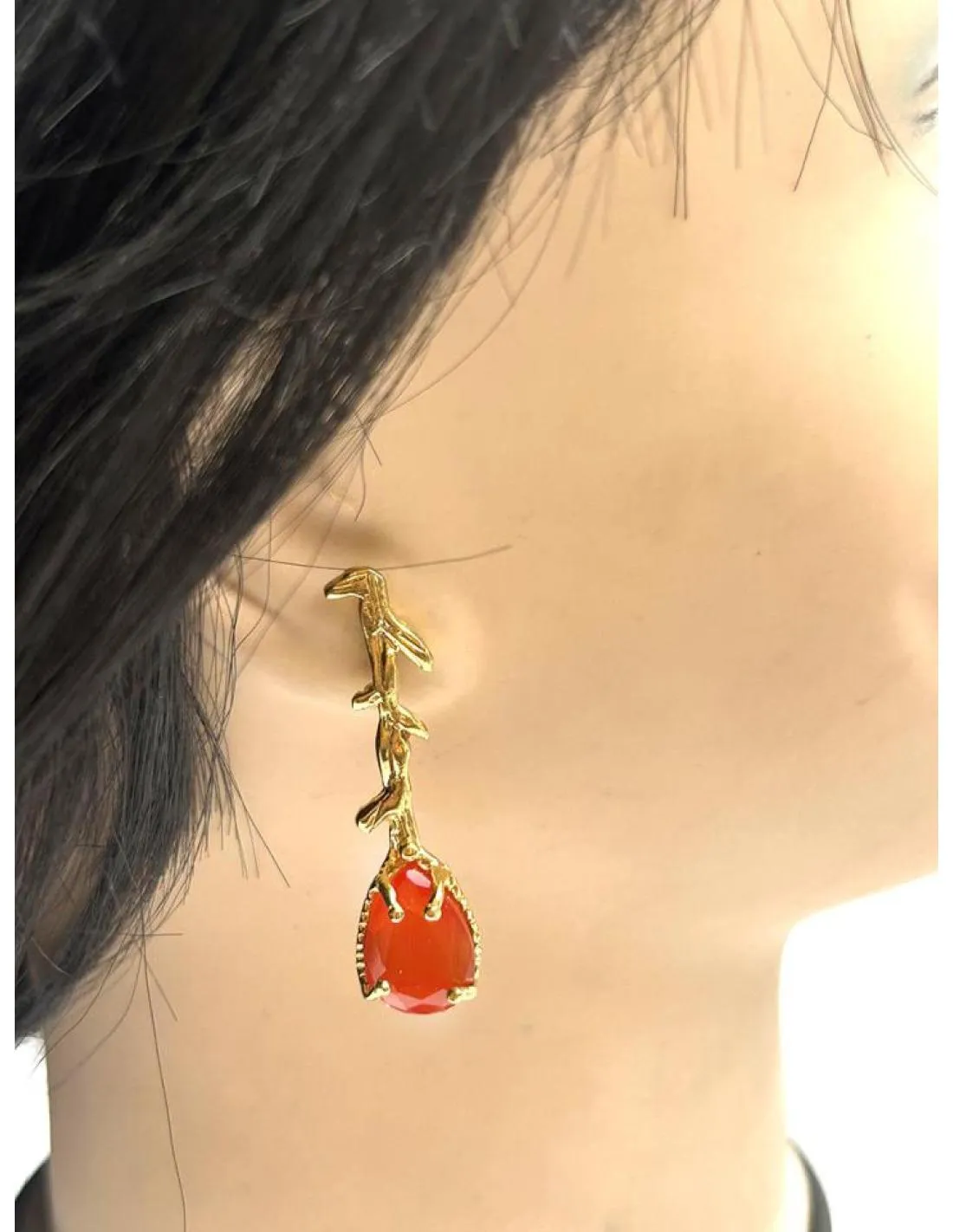 PENDIENTES NARANJAS MUY ELEGANTES PARA BODAS Y BAUTIZOS