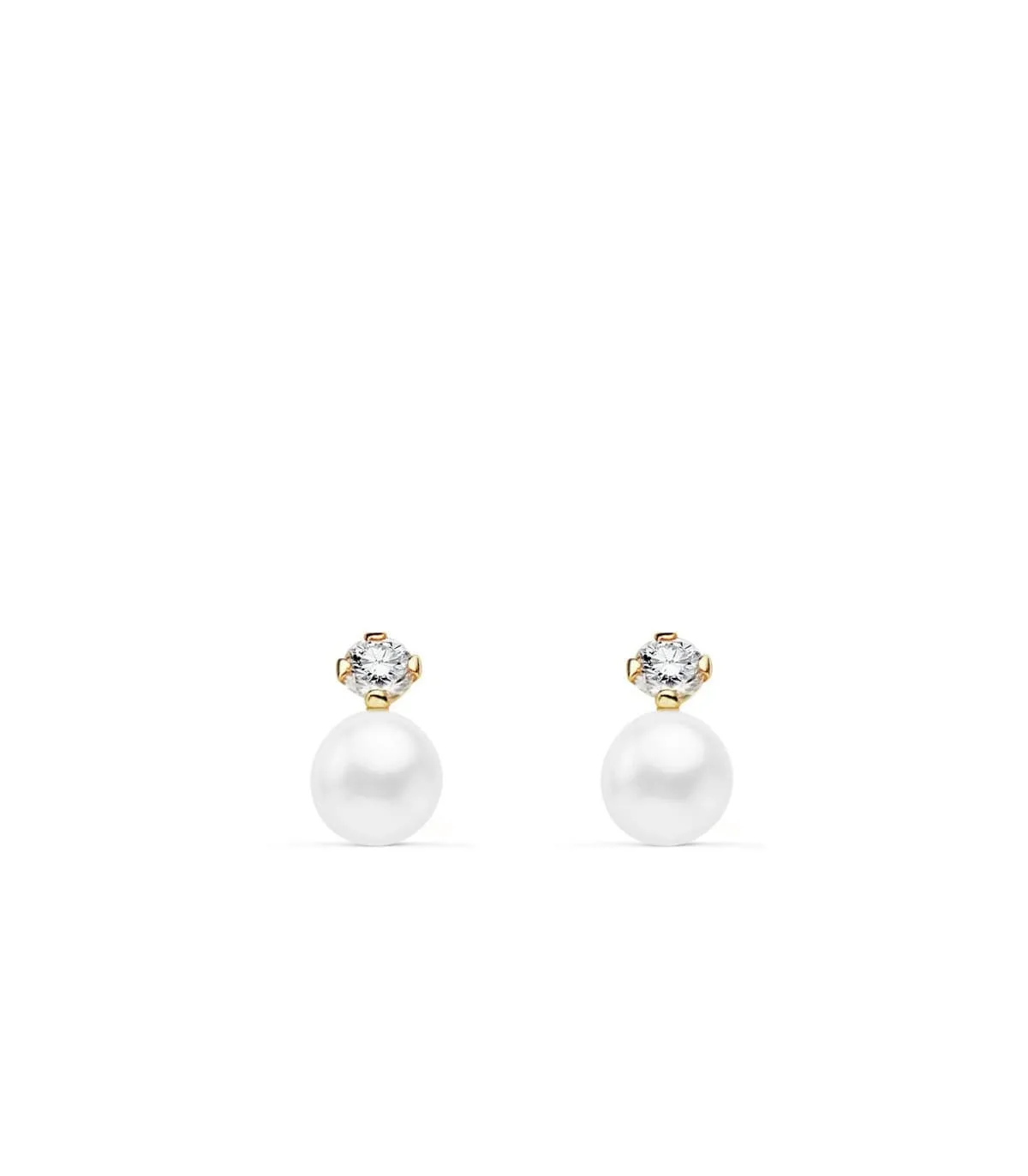 Pendientes  oro amarillo Elda Perla 4 mm 18 Ktes