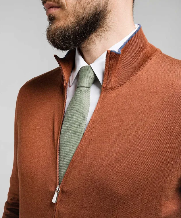 Peserico Green linen tie