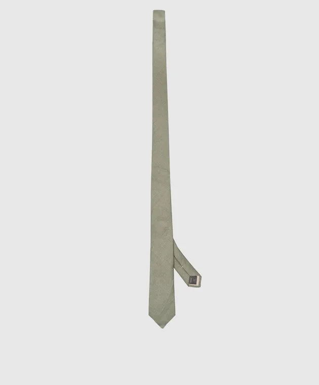 Peserico Green linen tie