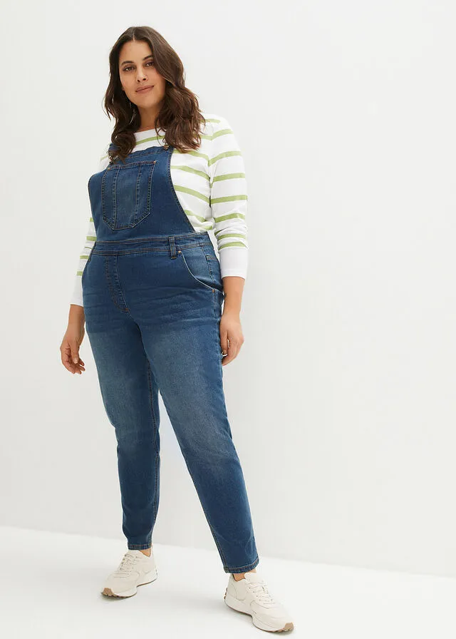 Peto vaquero, con corte cómodo Denim claro