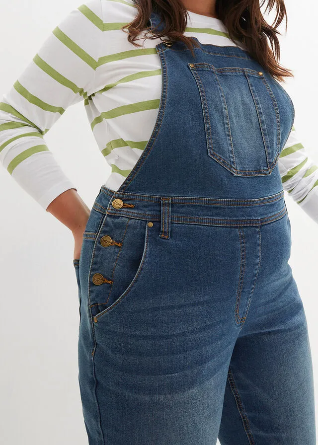 Peto vaquero, con corte cómodo Denim claro