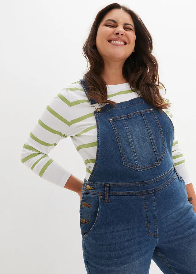 Peto vaquero, con corte cómodo Denim claro