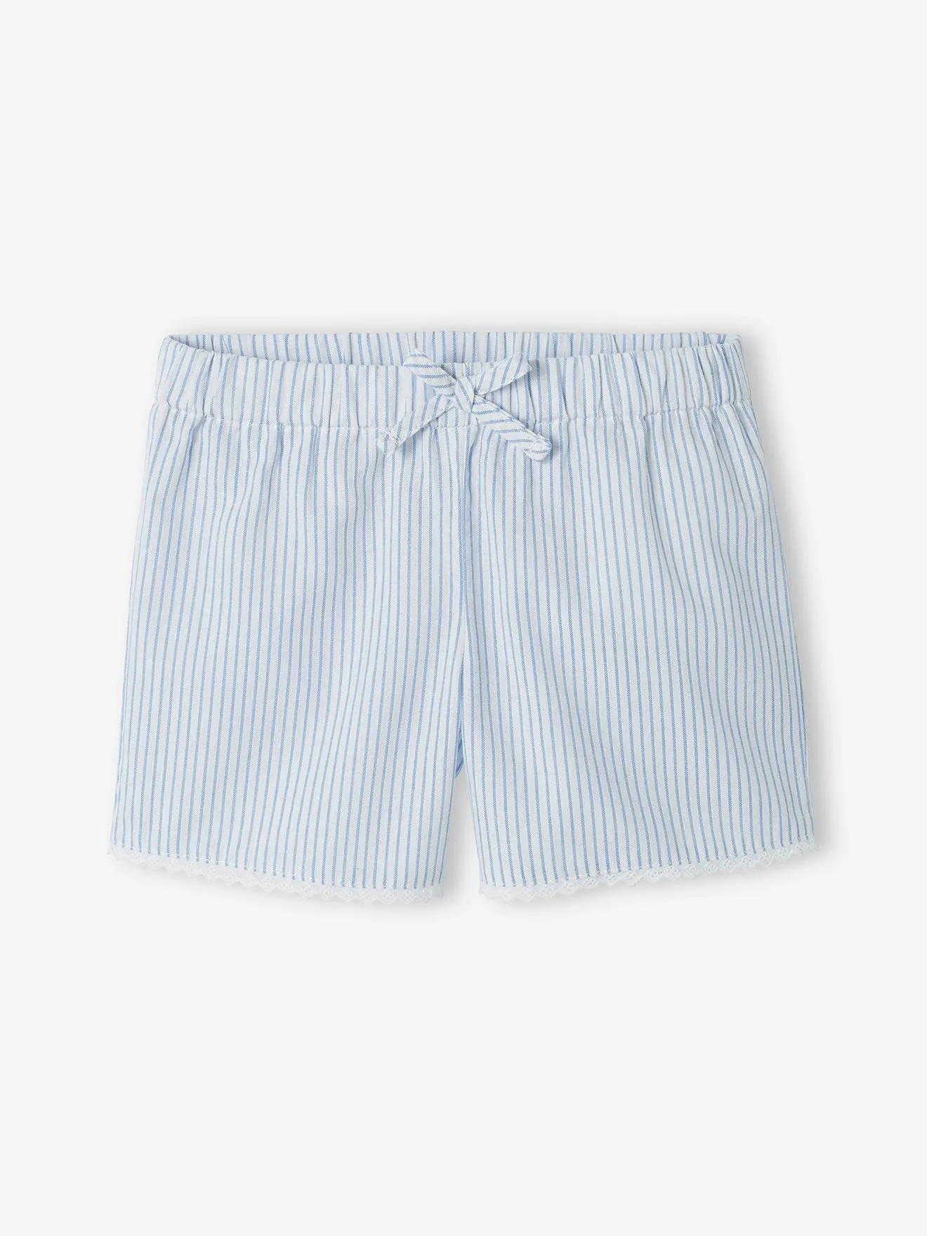 Pijama con short a rayas para niña