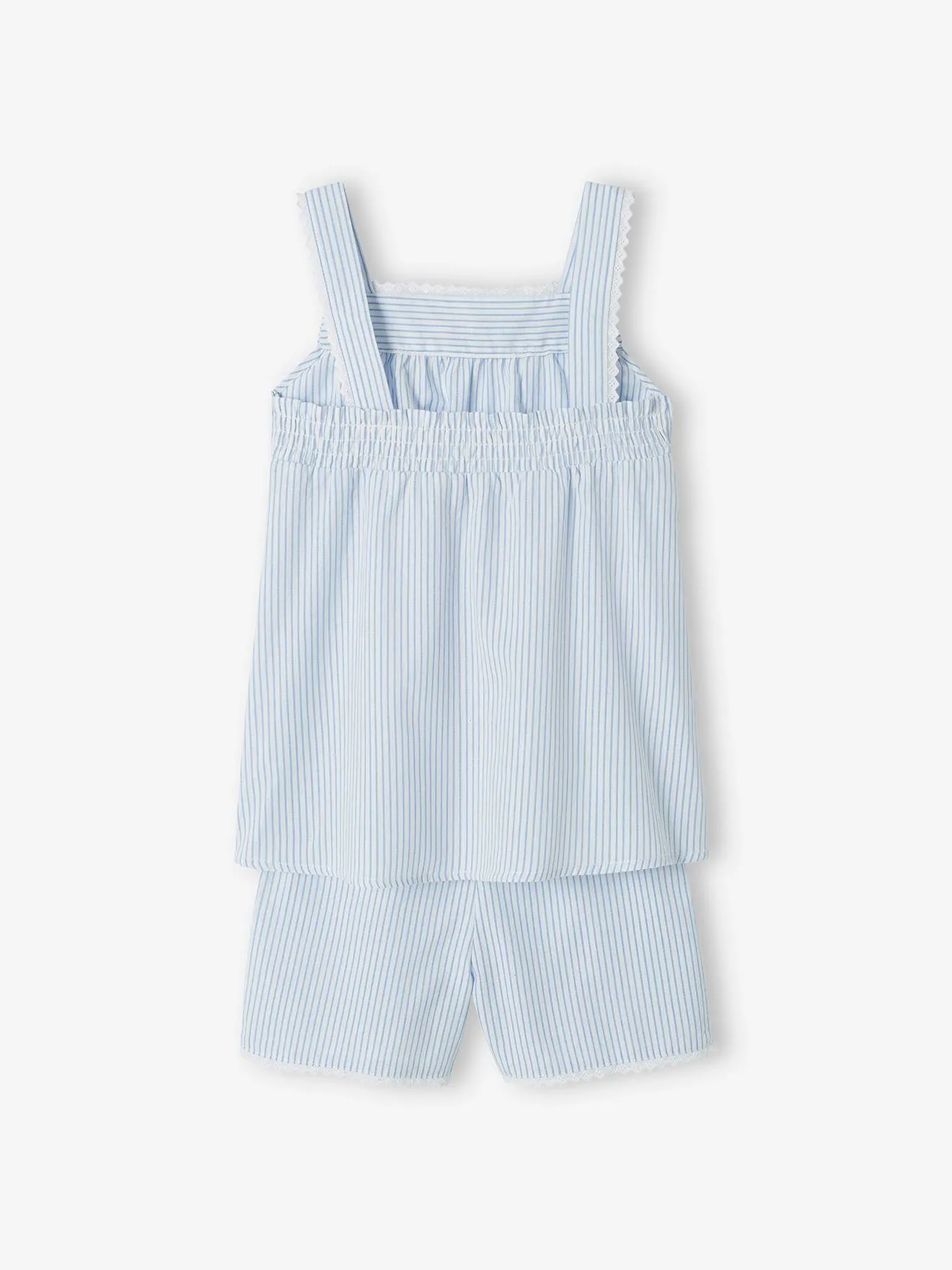 Pijama con short a rayas para niña