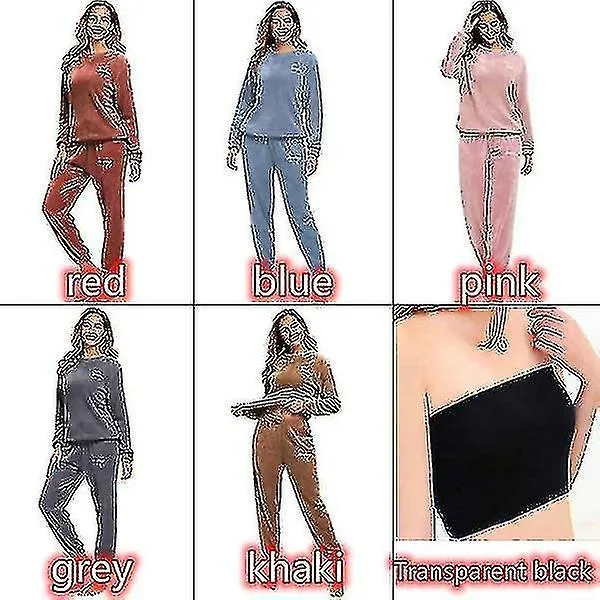 Pijama cálido de invierno más pantalones superiores de lana Cuello redondo Juego de pijamas suaves