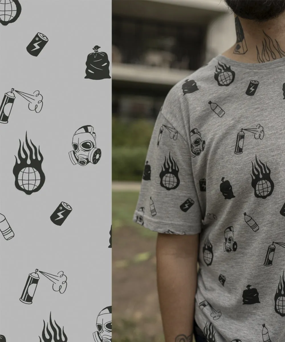 POLO MANGA CORTA YA NO ME DESTRUYAS OI23 GRIS X DAMORGUE