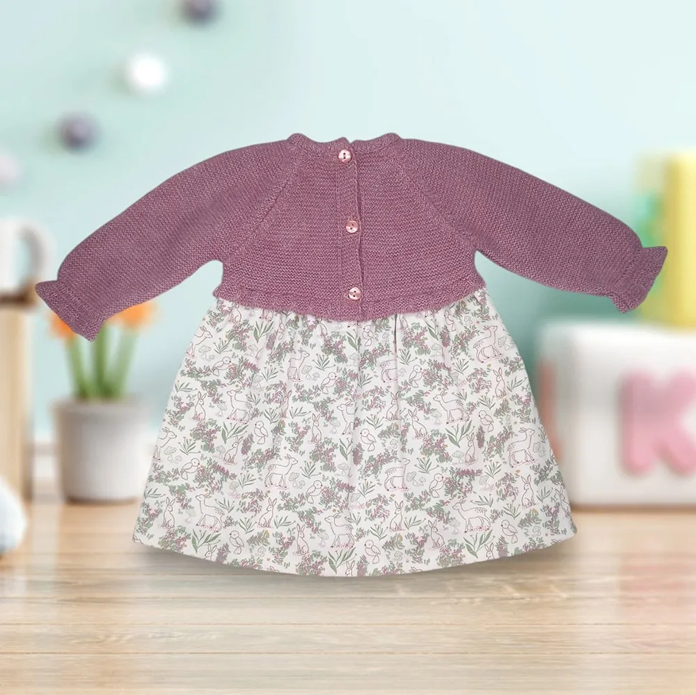 Popys Vestido punto de bebé Niña Moda Para Bebe  28289 BERENJENA CORDONETS
