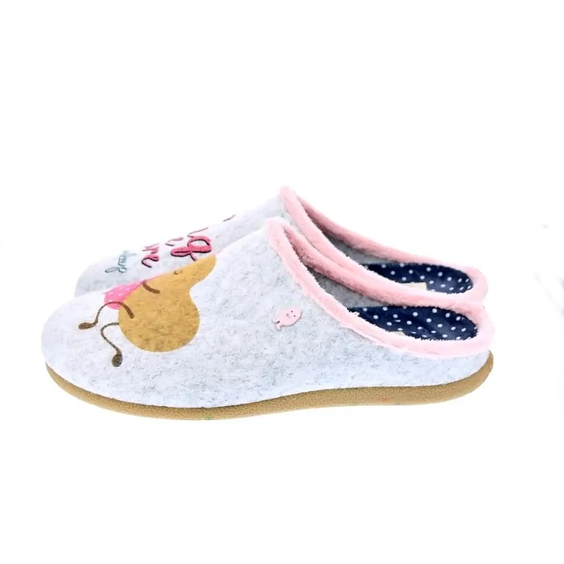 Potatoes Pantuflas Mujer Saggart Gris