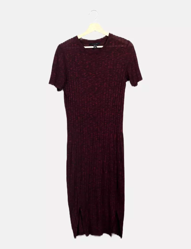 Primark Vestido de punto granate jaspeado