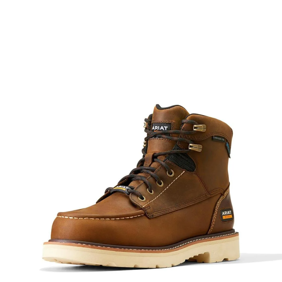 REBAR LIFT 6 INCH COMPOSITETOE WATERPROOF WORK BOOT DISTRESSED BROWN