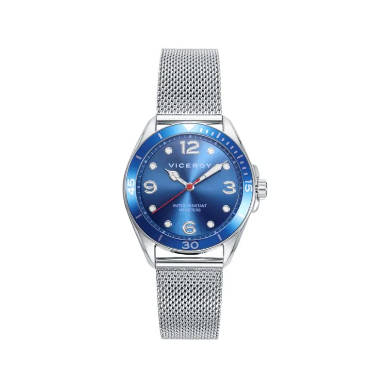 RELOJ VICEROY NEXT NIÑO PLATEADO Y AZUL ANALOGICO 4112335