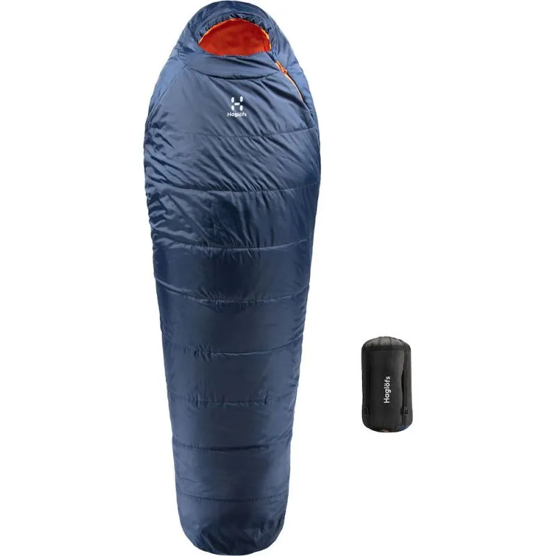 SACO DE DORMIR HAGLÖFS TARIUS 5 (AZUL MEDIANOCHE/MANDARINA)