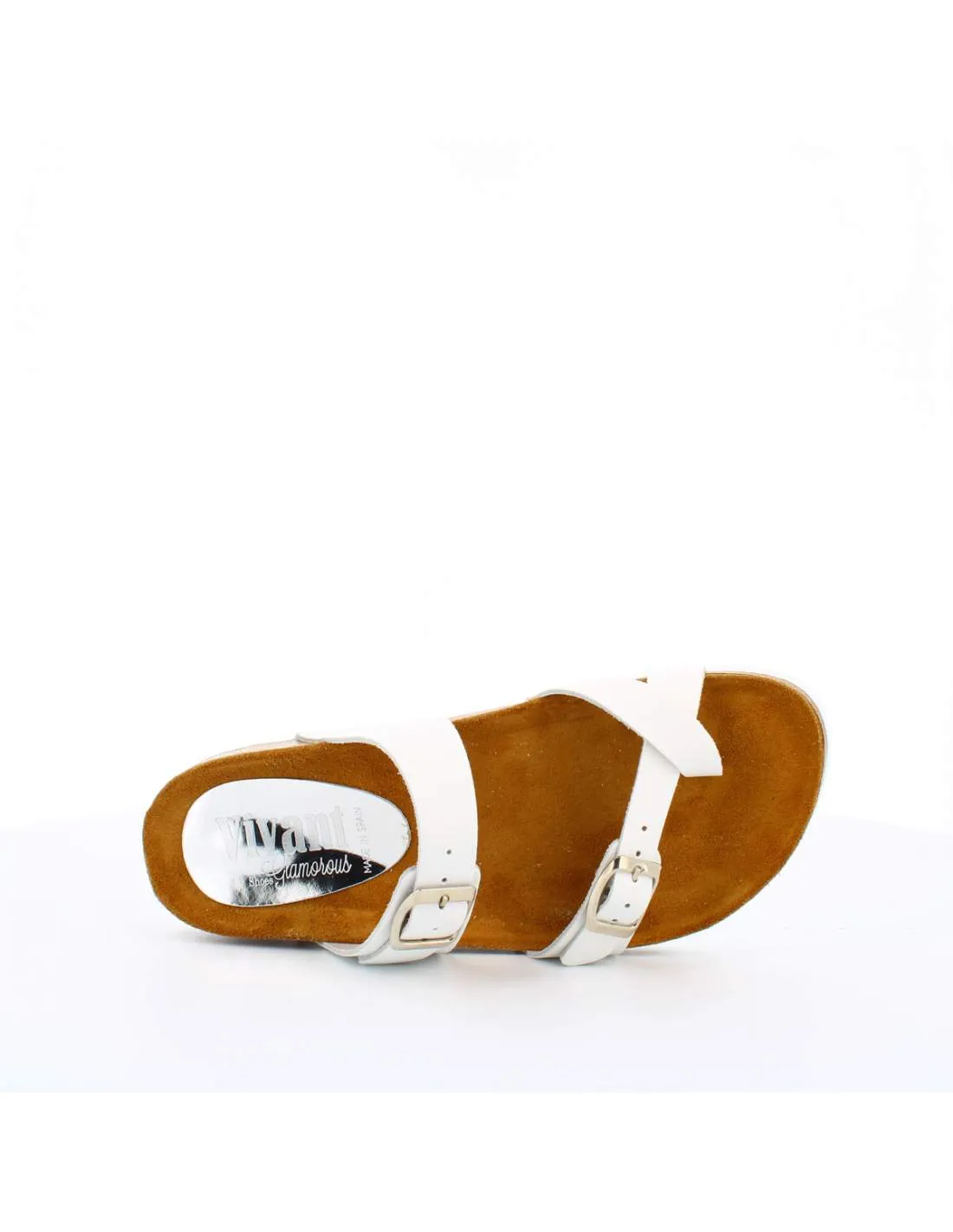 Sandalia Bio Mujer Plana Ajustable BIO221005 Blanca