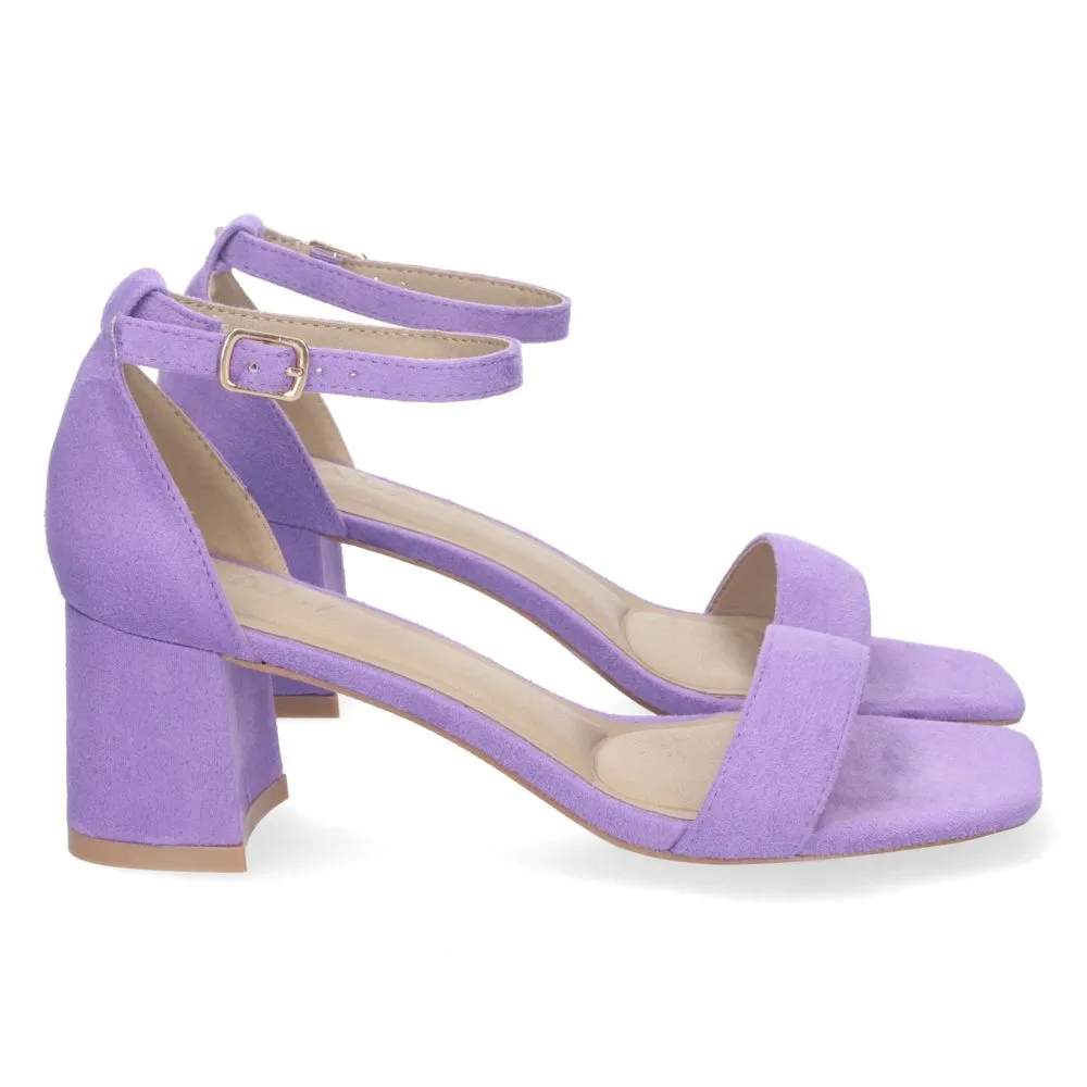 Sandalia de Tacón para Mujer Cómoda con Pala Fina y Cierre Ankle Strap de Hebilla Primavera Verano