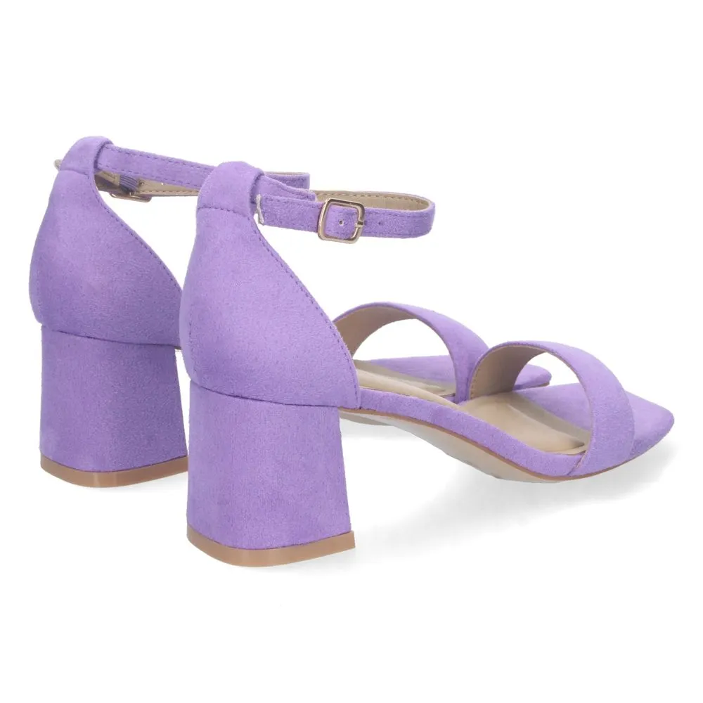 Sandalia de Tacón para Mujer Cómoda con Pala Fina y Cierre Ankle Strap de Hebilla Primavera Verano