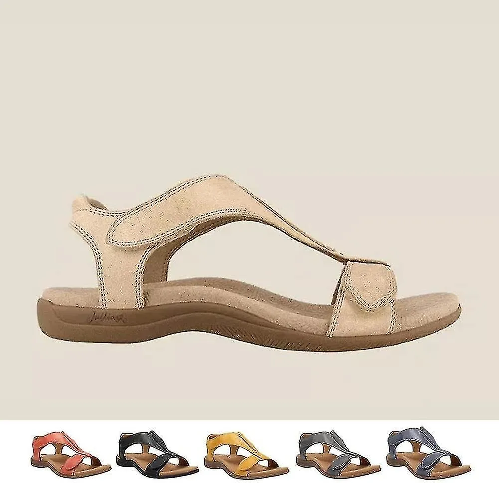 SANDALIAS ORTOPéDICAS CóMODAS PARA MUJER, SANDALIAS ORTOPéDICAS SURSELL, SANDALIAS CASUALES DE PLAYA PLANAS36BEIGE