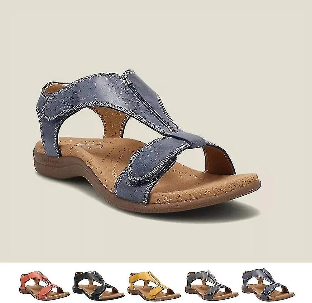 SANDALIAS ORTOPéDICAS CóMODAS PARA MUJER, SANDALIAS ORTOPéDICAS SURSELL, SANDALIAS CASUALES DE PLAYA PLANAS40AZUL