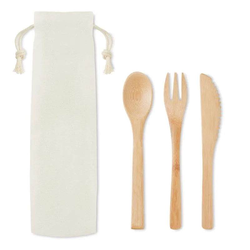 Set de cubierto bambú personalizado Setboo