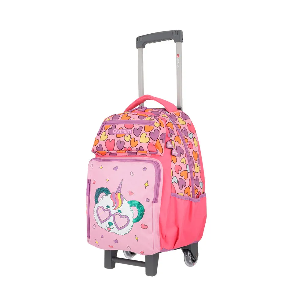 Set mochila + lonchera + cartuchera Run Pack multicolor panda