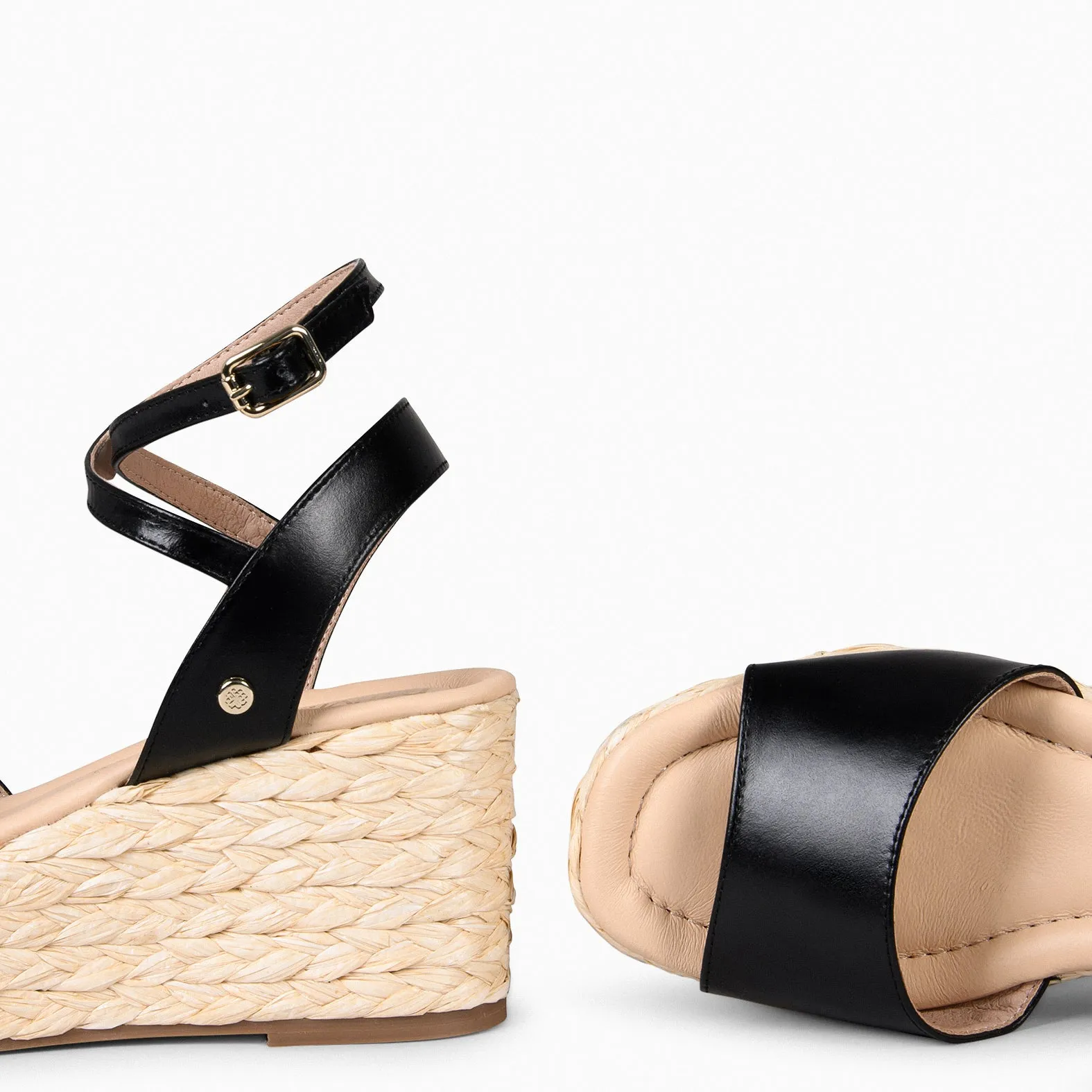SINTRA – Sandalias de cuña y plataforma NEGRO