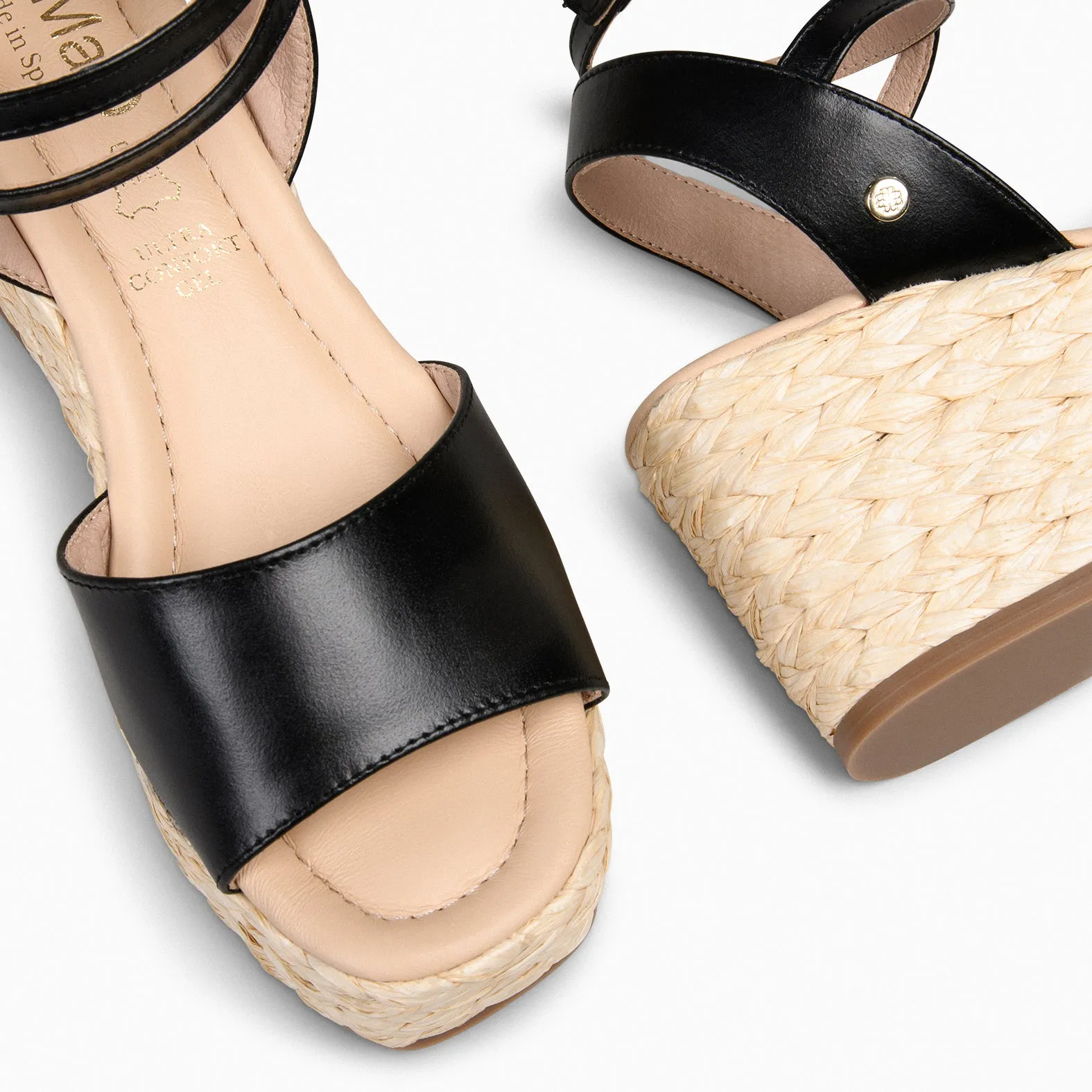 SINTRA – Sandalias de cuña y plataforma NEGRO