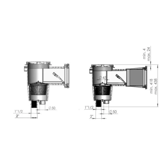 Skimmer 15  piscina prefabricada boca ampliación tapa circular Astralpool