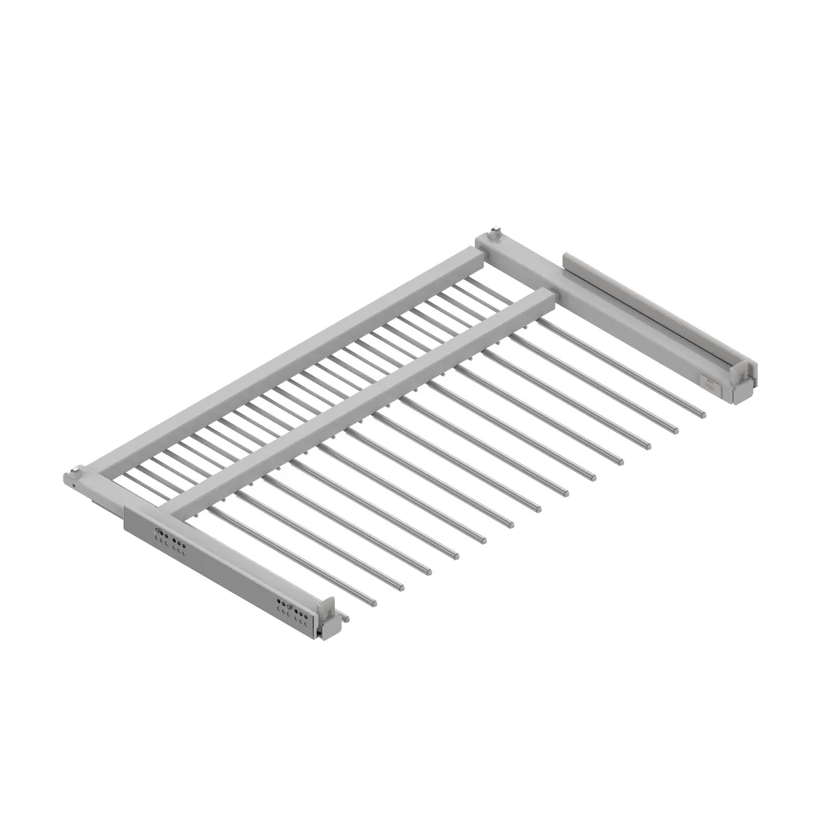 Soporte pantalonero Cromo Mate extraíble de fijación lateral con bandeja para accesorios
