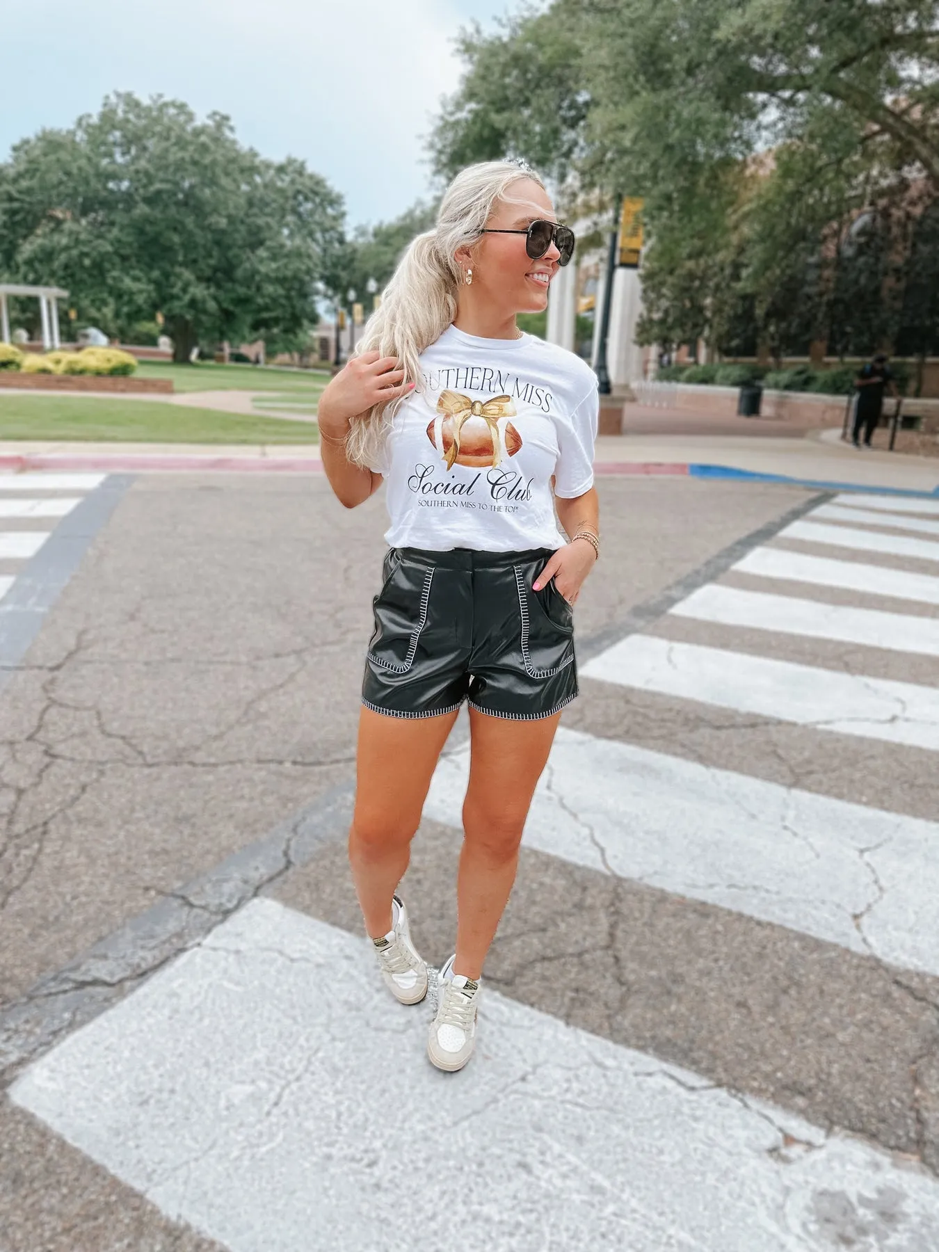 SOUTHERN MISS SOCIAL CLUB TEE IN WHITE