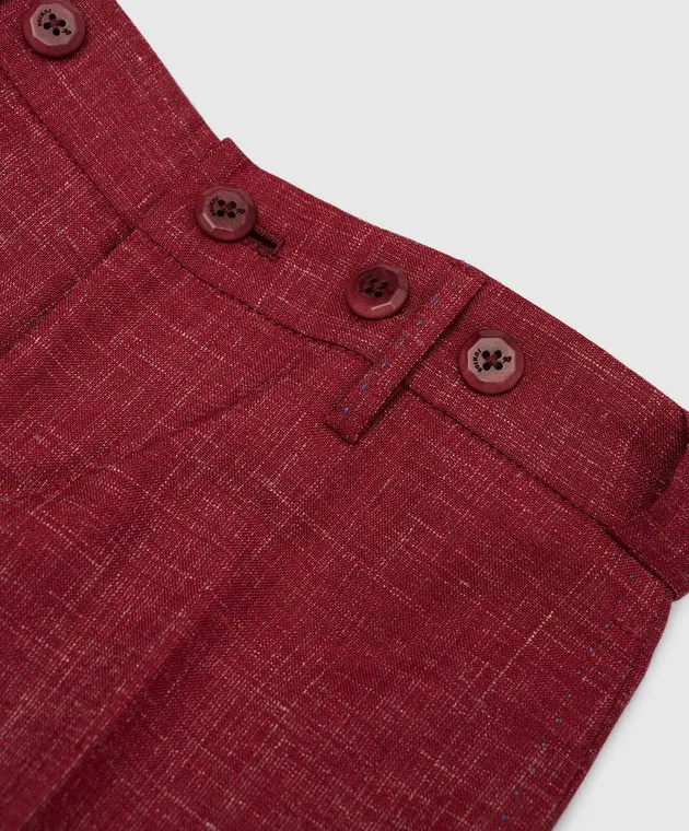 Stefano Ricci Children's red pants made of wool, silk and linen
