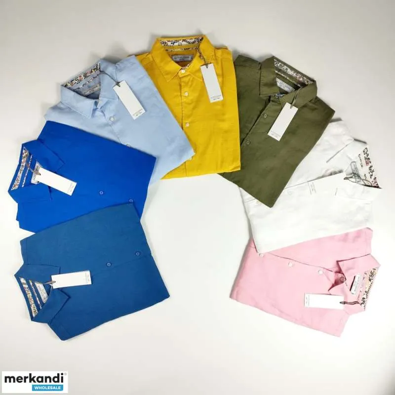 STOCK CAMISAS DE HOMBRE ALTITUDE MEZCLA DE LINO Y VISCOSA  MANTRA STOCK