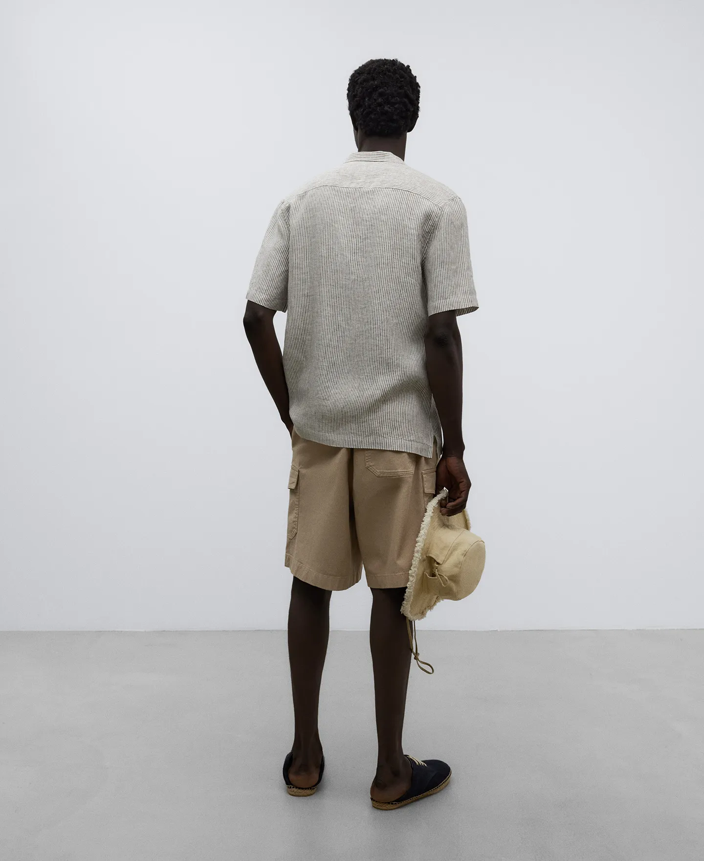 Striped linen shirt man