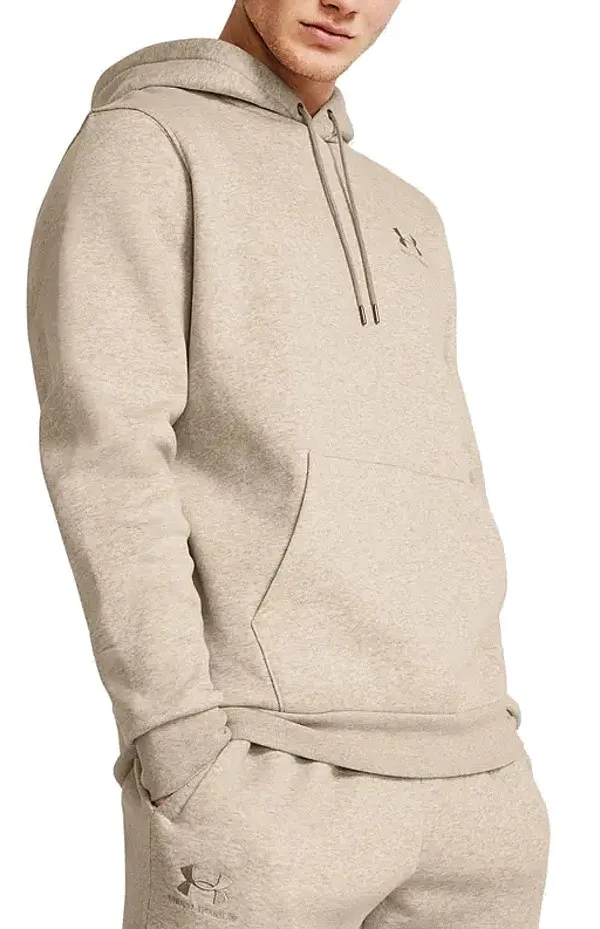 SUDADERA UNDER ARMOUR ESSENTIAL FLEECE  TIMBERWOLF TAUPE LIGHT HTHR/TIMBERWOLF TAUPE  MEN´S