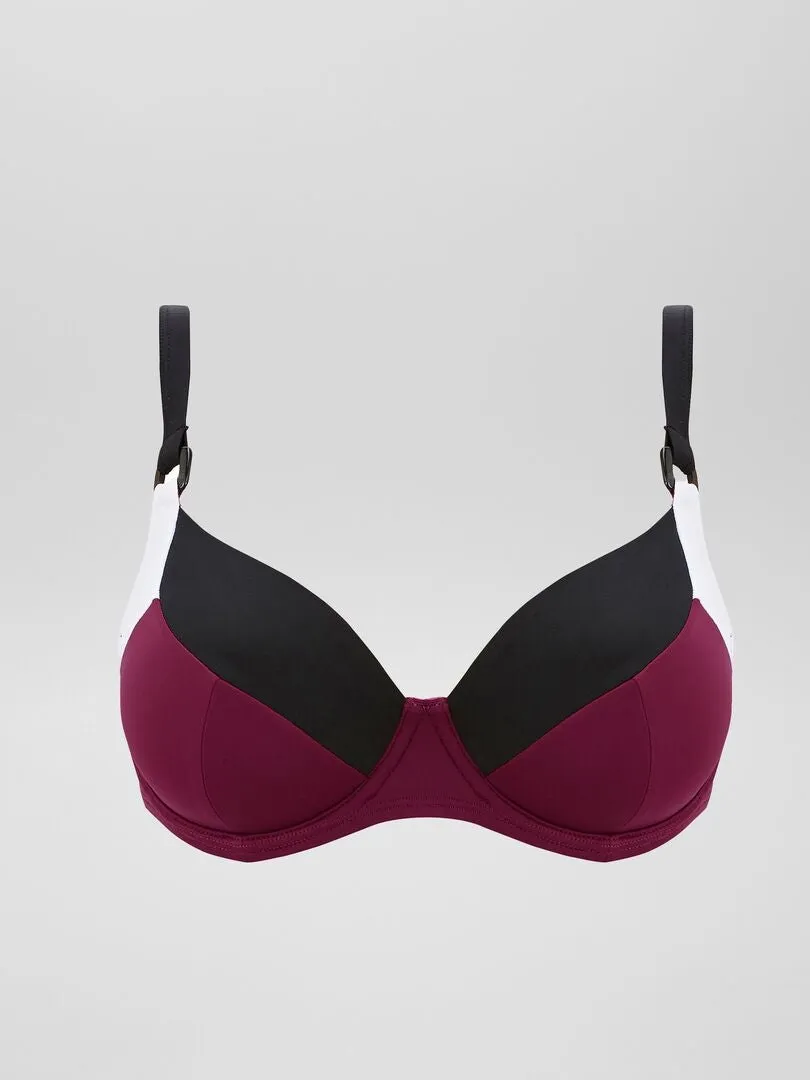 SUJETADOR DE BIKINI CON AROS 'SANS COMPLEXE'  PURPURA