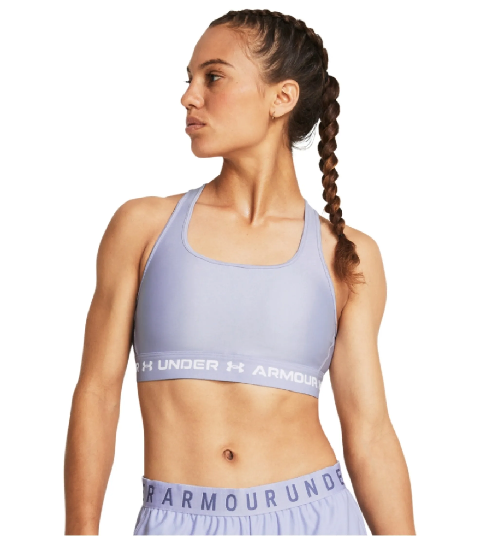 Sujetador deportivo de sujeción media y espalda cruzada Armour lila
