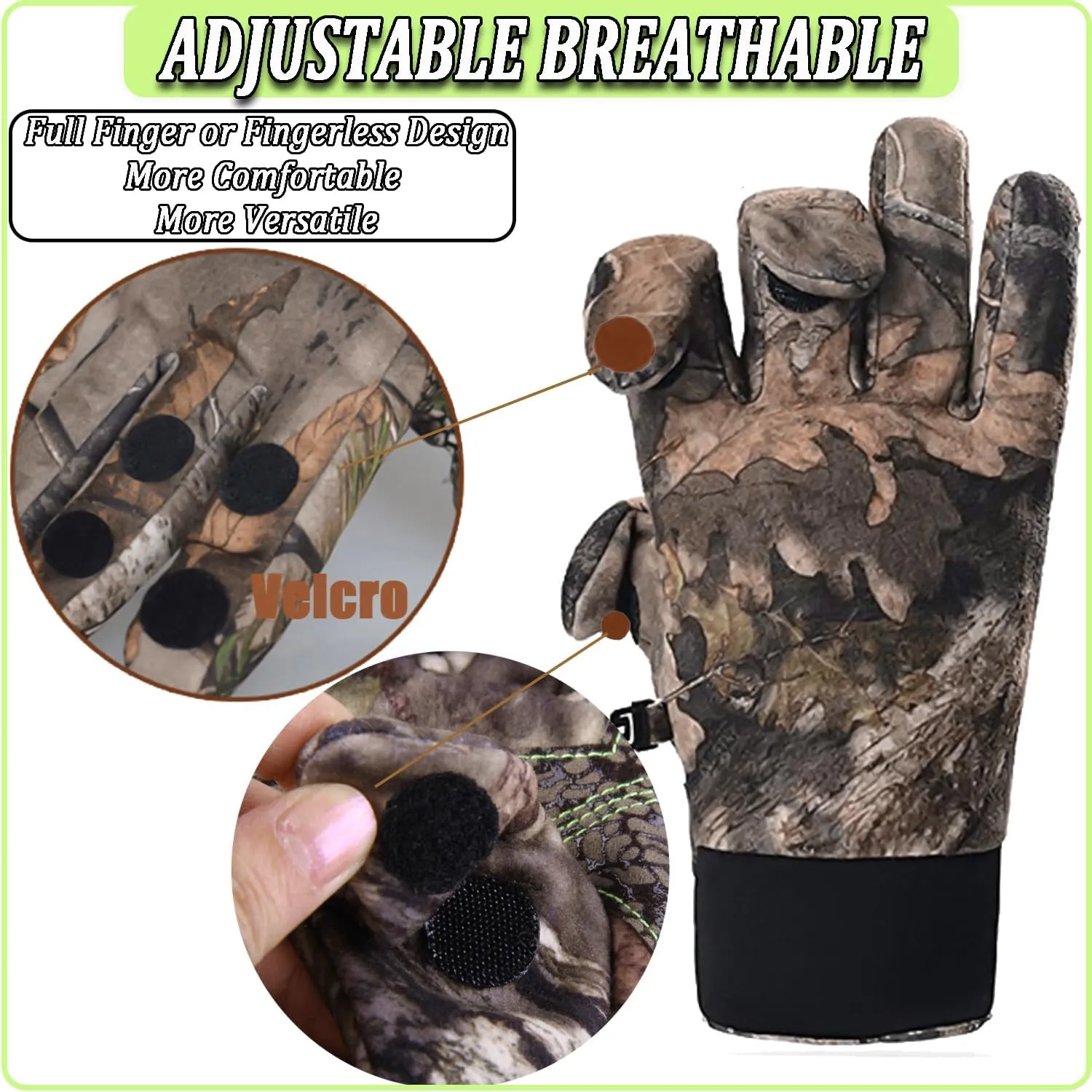 Taeku Guantes de camuflaje ligeros de dedo completo para caza  accesorios de camuflaje  guantes de pesca antideslizantes  acceso