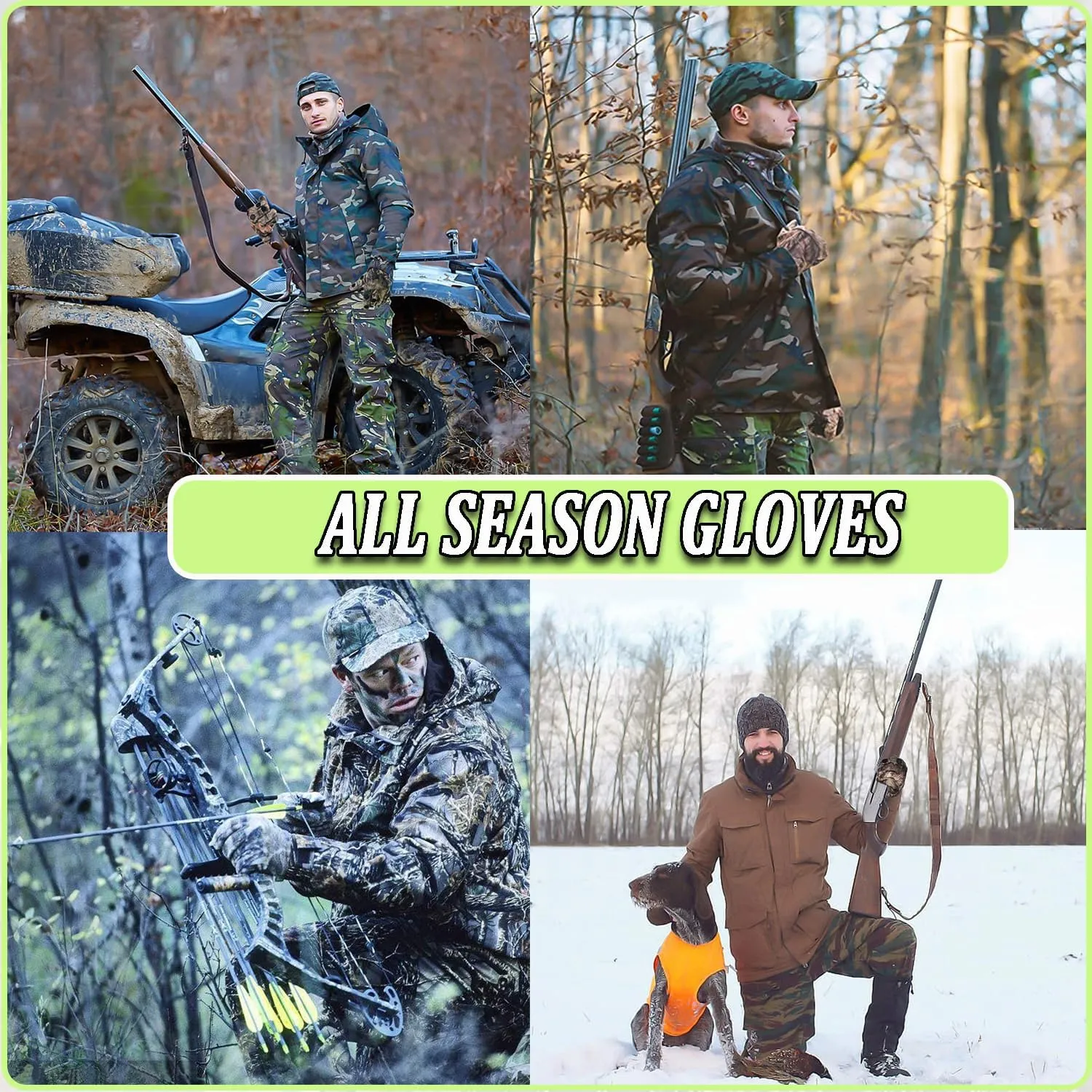 Taeku Guantes de camuflaje ligeros de dedo completo para caza  accesorios de camuflaje  guantes de pesca antideslizantes  acceso